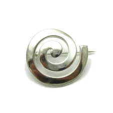 Stylish Sterling Silver Brooch Spiral Genuine Solid Hallmarked 925 Nickel Free