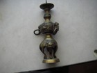 ANTIQUE BRONZE ASIAN CANDLE HOLDER — photo 1