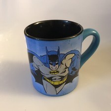 BATMAN Mug Blue w /Black Yellow DC Comics 2011 Black Interior
