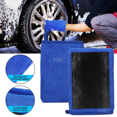 2PCS Car Wash Gloves Microfiber Clay Bar Towel Detailing Cleaning Cloth Rag Mitt
