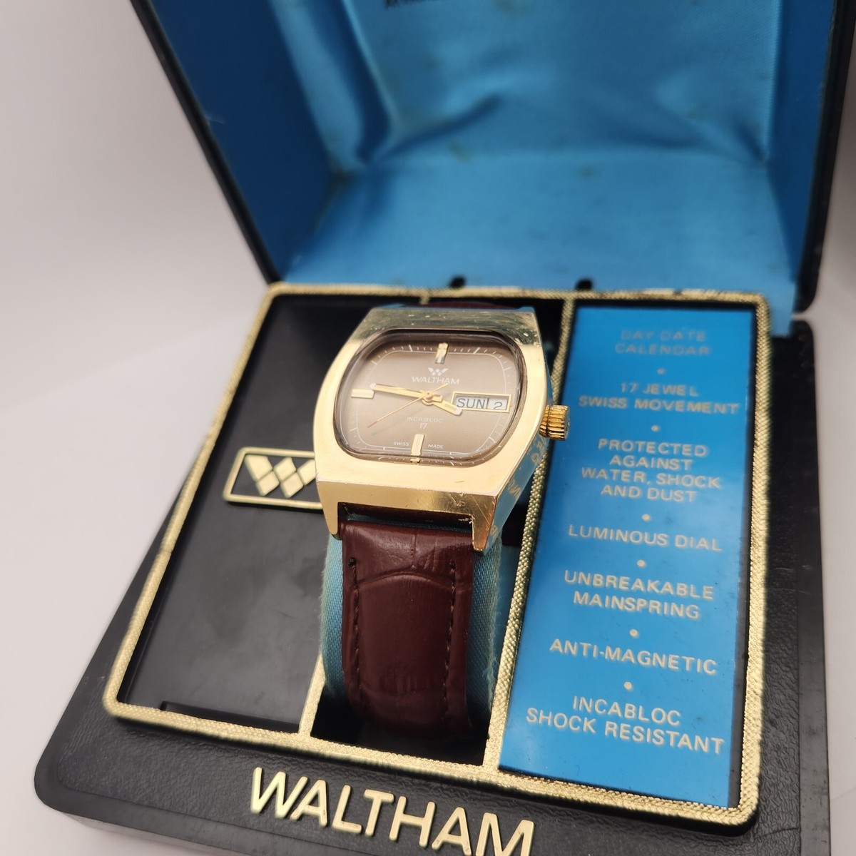 時計 WALTHAM U.S.A vintage Handwound watch Vintage Waltham men's manual winding watch day/date FE 140-2
