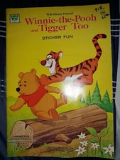 Winnie the Pooh and Tigger Too Vintage 1974 sticker fun book #4167 Rare NEW 
