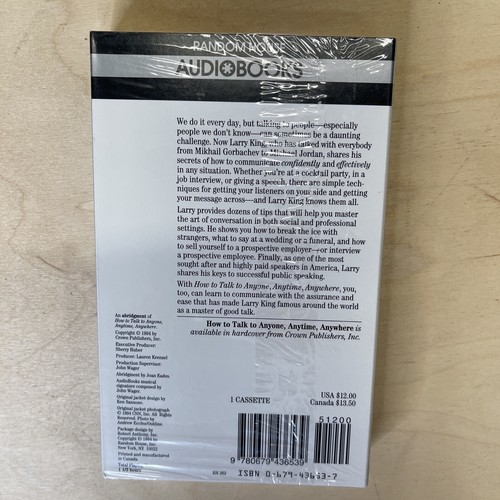 Larry King How to Talk to Anyone Anytime Anywhere AudioBook Cassette Sealed NEW - Picture 2 of 3