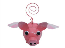 Metal Pig Garden Ornament Hanging Tea light Candle Holder - Flying Pig