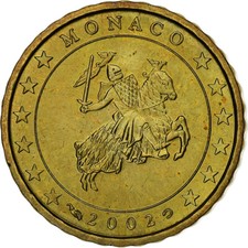 Monaco, Rainier III, 10 Euro Cent, BU, 2002, Monnaie de Paris, Nordic gold, UNZ