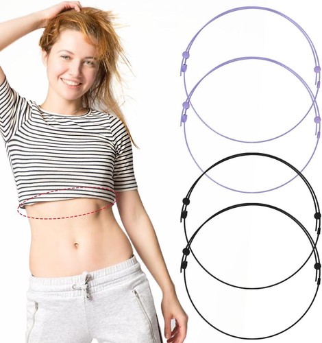 Lusofie 4 Stück Verstellbares Crop Tuck Band Für Hemden Elastischer