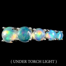 925 Sterling Silver Ring Round Fire Opal 5mm Gemstone Jewelry Size 6