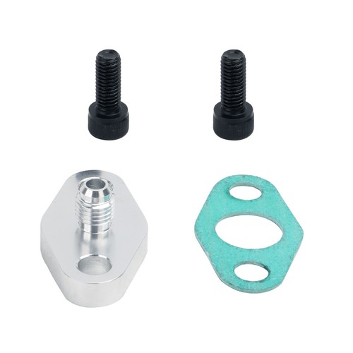 Turbo Oil Feed Line Flange Gasket 4AN 4 AN Fitting Adapter For T3 T4 T04E GT42 - Bild 12 von 15