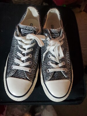 NEW CONVERSE ALL STAR LOW VELVET ZEBRA PRT WOMENS ATHLETIC SHOES SNEAKERS SIZE 9