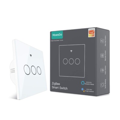 MoesGo Zigbee Smart Wandlichtschalter kein Neutralkabel oder L+N Draht, kein Capacito