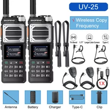 2X UV-25 WALKIE TALKIE LONG RANGE TRI-POWER TWO WAY RADIO CTCSS+48CM ANTENNA KIT