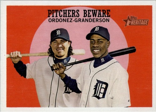 2008 Topps Heritage #34 Magglio Ordonez Curtis Granderson Tigers *+*
