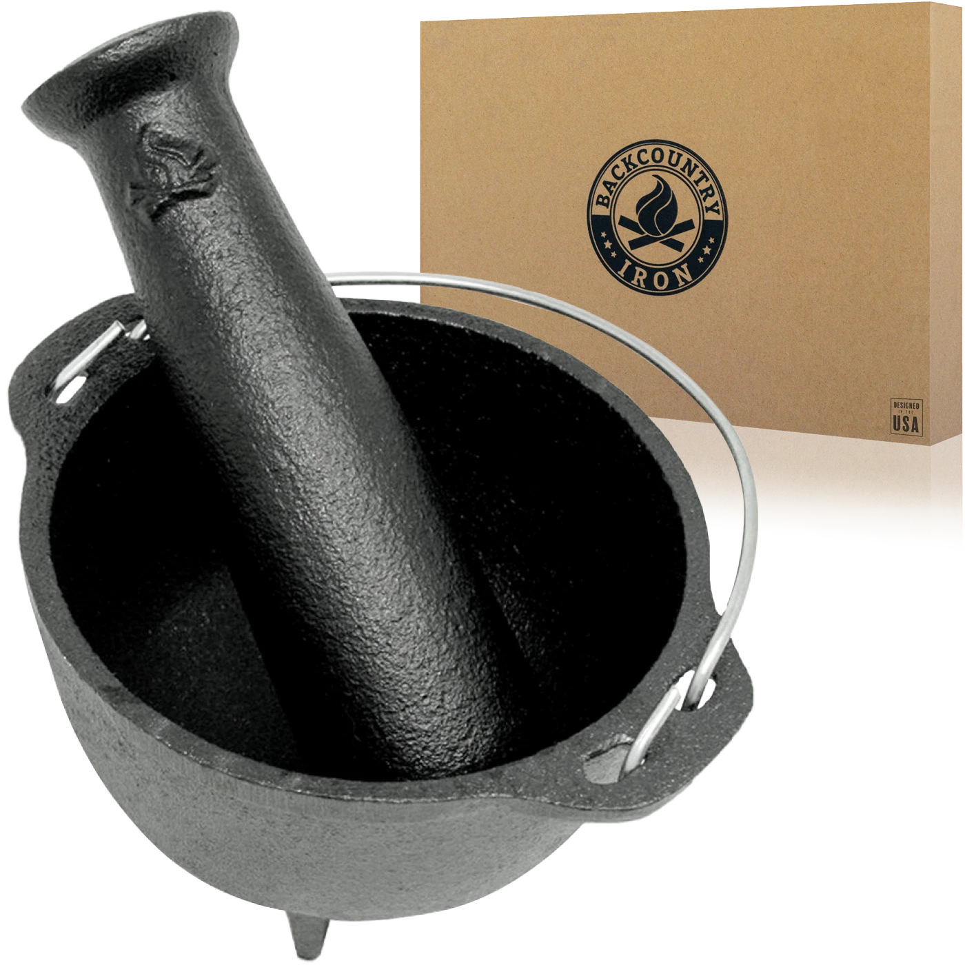 Backcountry Iron 4.75 inch Cast Iron Mortar and Pestle Set 2 Cup Spice Grinder
Opens in a new window