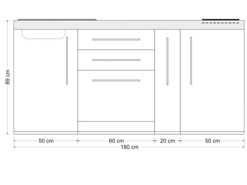 Stengel Miniküche MPGS 180 A, Kühlschrank, Geschirrspüler, Induktion - Bild 2 von 4