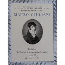 Giuliani Mauro Variations Op 84 Flute Or Violin Guitar Or Piano 1987