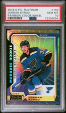2018 O-Pee-Chee Platinum Jordan Kyrou Rainbow Color Wheel Rookie #163 PSA 10