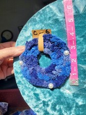 Handmade velvet crochet hair scrunchie Shades Of Blue. White Pins Not Included.