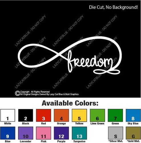 Infinity Freedom Decal Sticker Life Love Free Symbol Never Ending Peace Family - Picture 2 of 20