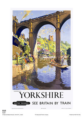 KNARESBOROUGH POSTER YORKSHIRE VINTAGE RETRO RAILWAY TRAVEL ADVERTISING ART