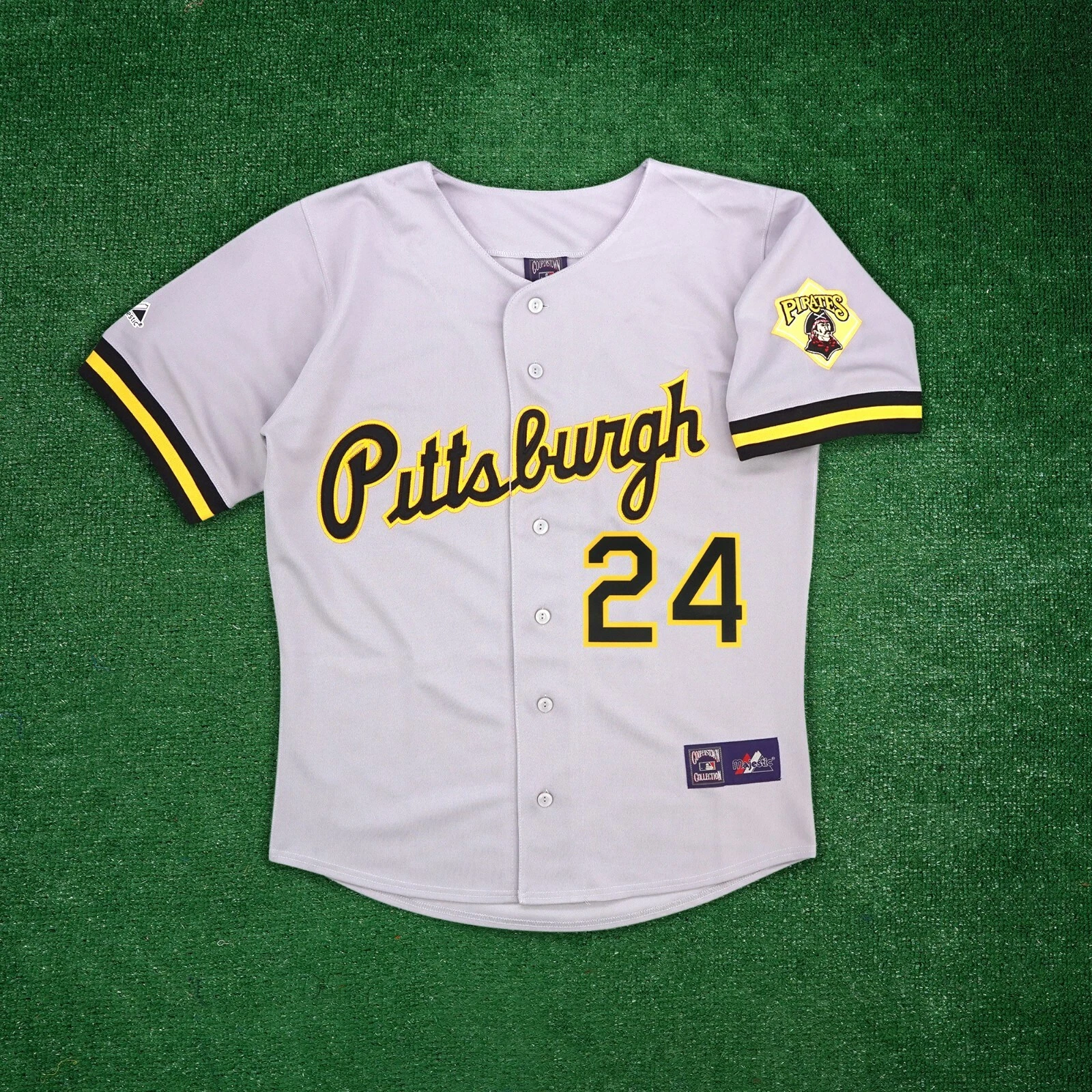 Barry Bonds 1992 Pittsburgh Pirates Men’s Grey Road Cooperstown Jersey with Patch