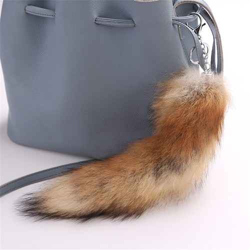 Cute Fox Tail Keychain Pendant Women Key Ring Holder Pompoms Key Chains - Picture 17 of 17