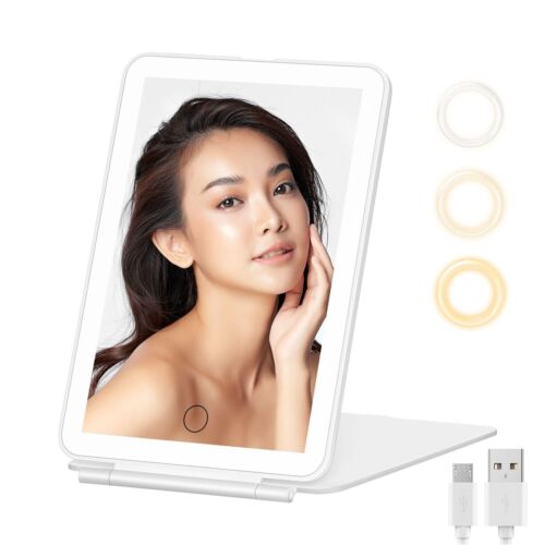 FASCINATE Mirror with Light Tabletop Mirror LED 3 Mode Color Brightness Adj 548