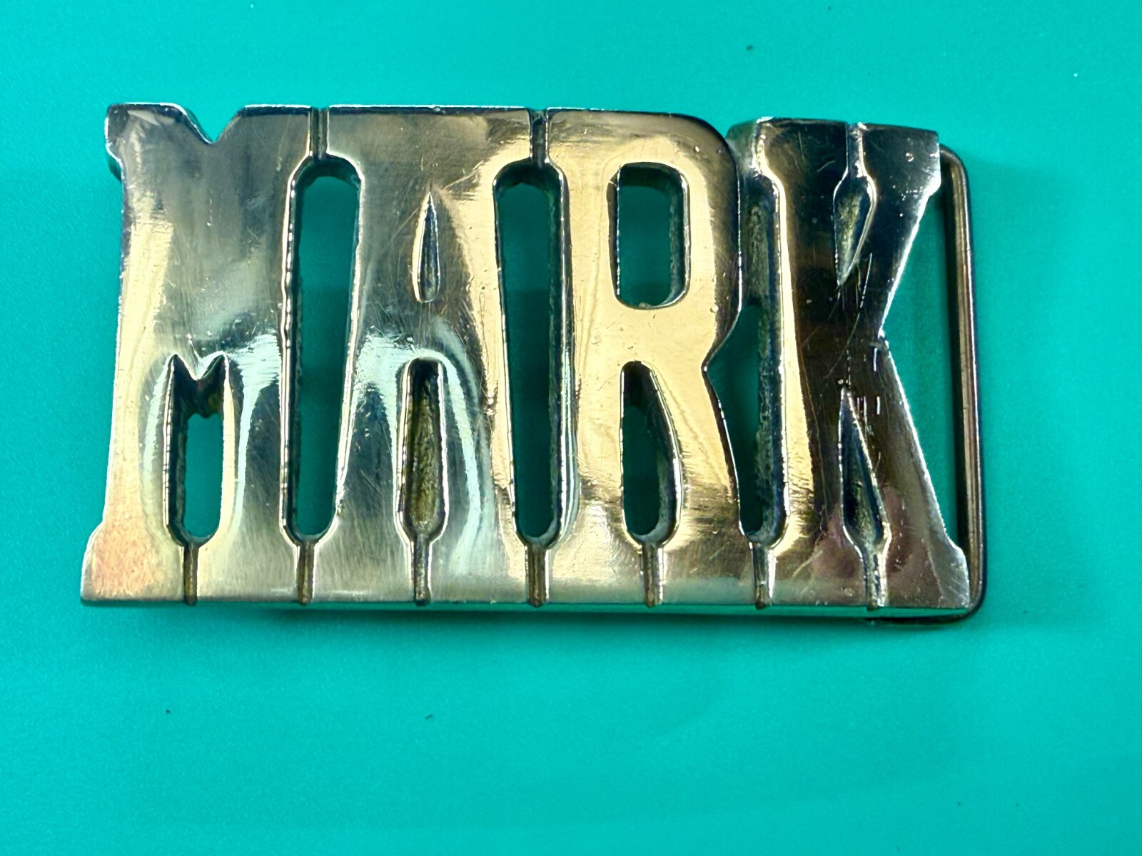 Custom Name MARK Block Letter Solid Brass Vintage… - image 14