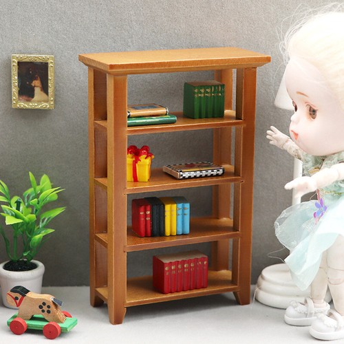2Pcs 1:12 Miniature Dollhouse Bookshelf Shelf Rack Display Furniture Accessories - Picture 1 of 27