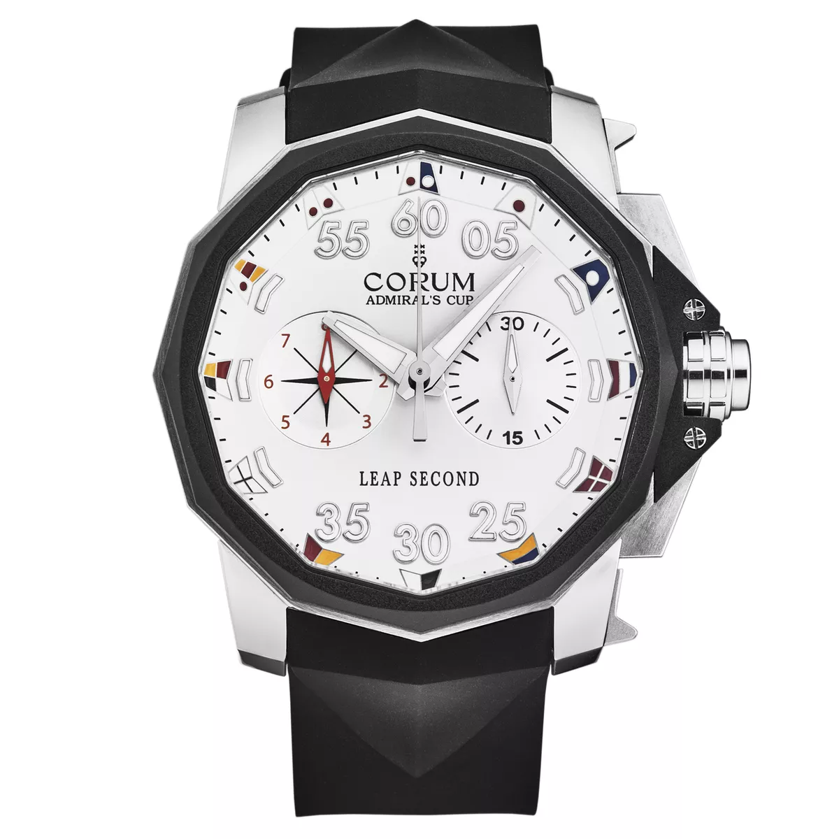 Corum admiral's cup split seconds outlet white chronograph automatic men's watch