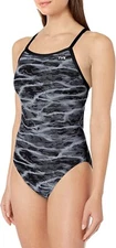 TYR 237894 Womens Lambent Diamondfit One Piece Swimsuit Titanium Size 28