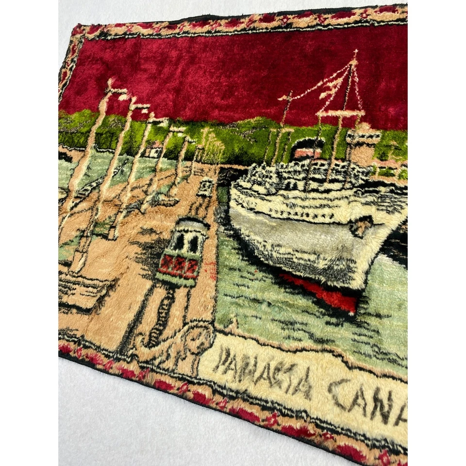 Tapiz de recuerdo vintage del Canal de Panamá para colgar en la pared recuerdos de viaje Foto 3 de 4