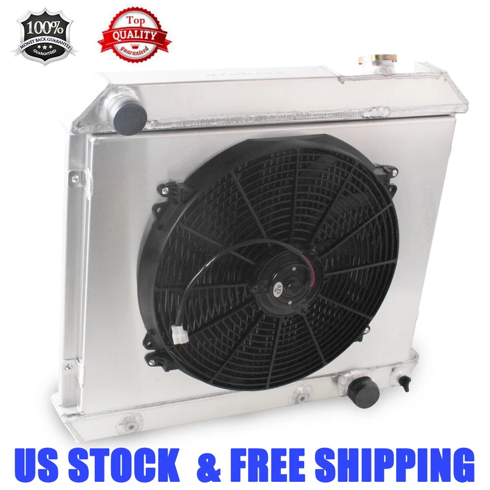 3Row Radiator+Fan For 1962 1963 1964 Pontiac Grand Prix /  1965 1966 Chevrolet  - Image 4 of 4
