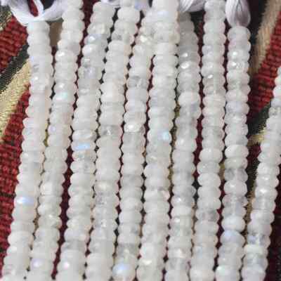AAA Natural White Rainbow Moonstone Gemstone Beads,Center Drilled Beads,8mm Semi
