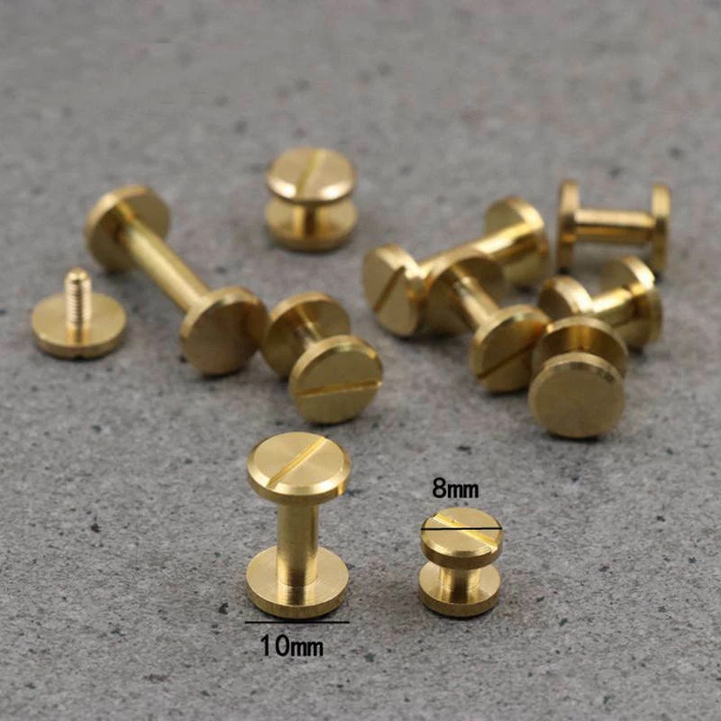 Brass Binding Chicago Screws Nail Stud Rivet For Photo Album Leather Belt Wallet - Image 4 of 4