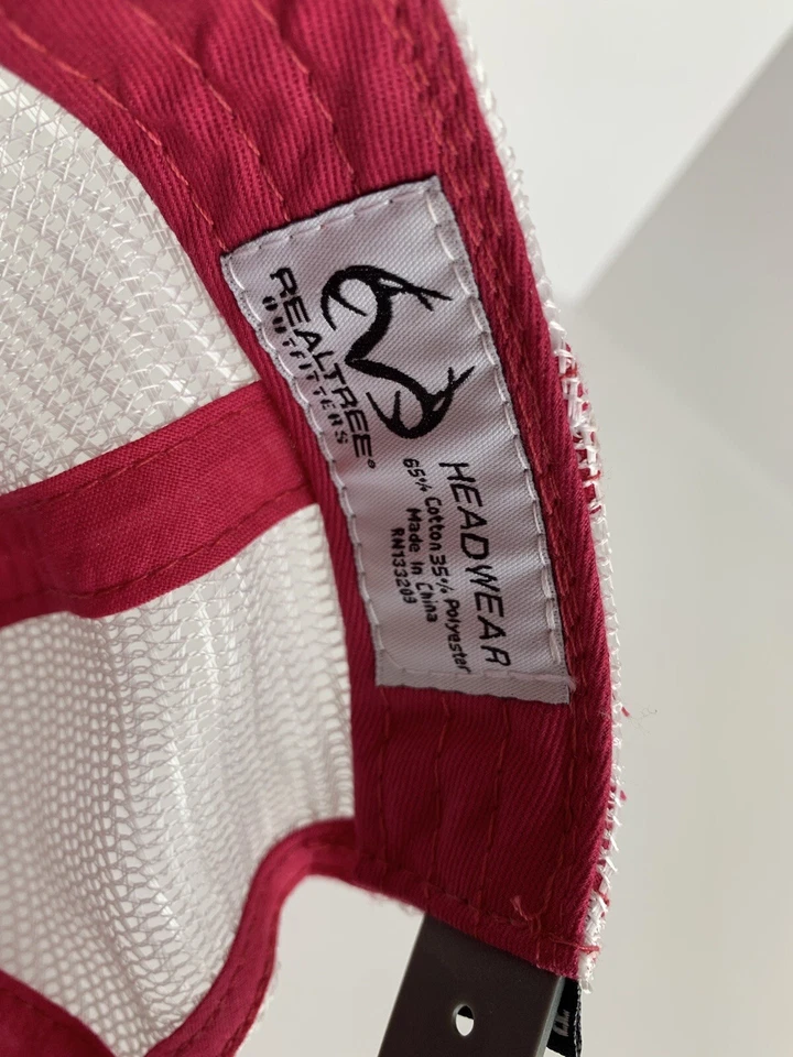 Realtree Mesh Back Ball Cap All Purpose Camo Pink White Trucker Baseball Hat - Image 2 of 4