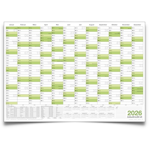 Din A0 Wandkalender 2026 Jahresplaner XXL gefaltet sehr großer Kalender deuts... - Bild 2 von 9