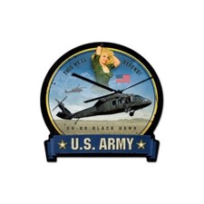 UH-60 Army Blackhawk Metal Sign - Hand Made in the USA with American Steel