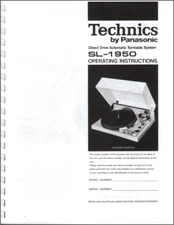 Technics SL-1950 Turntable Owners Manual