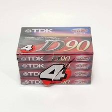 TDK Superior D90 High Output Normal Bias Cassette Tapes 4 pack Sealed Brand New