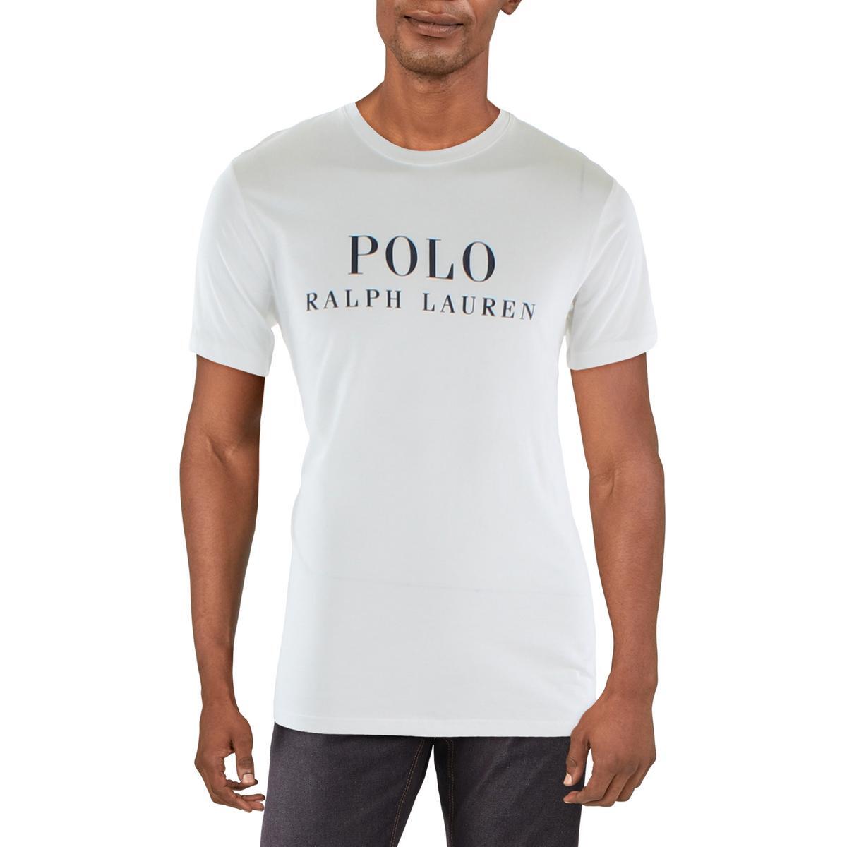 Мужская белая хлопковая футболка с логотипом Polo Ralph Lauren S BHFO 2761