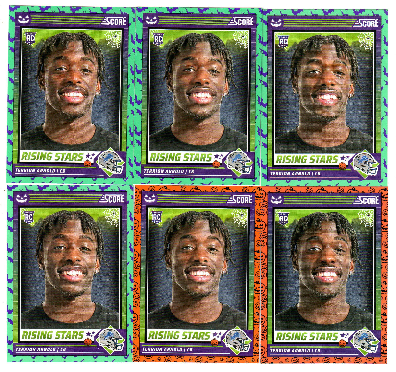 Lot of (6) 2024 Score A Treat #46 TERRION ARNOLD RC's! Green Bats & Base LIONS