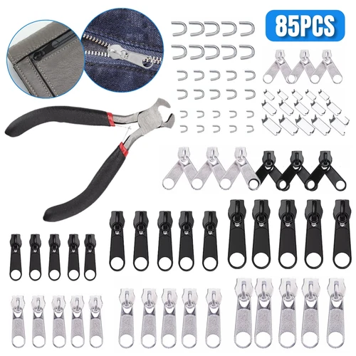 85pcs Fix Zipper Removable Zip Slider Rescue Instant Repair Tab Kit Replacement - product listing photo