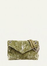 Saint Laurent Small Loulou Puffer Avocado Polyester Shoulder Bag New