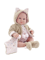 Antonio Juan MäDchen Puppe Babypuppe Luca Mit Schmusetuch, 42 Cm