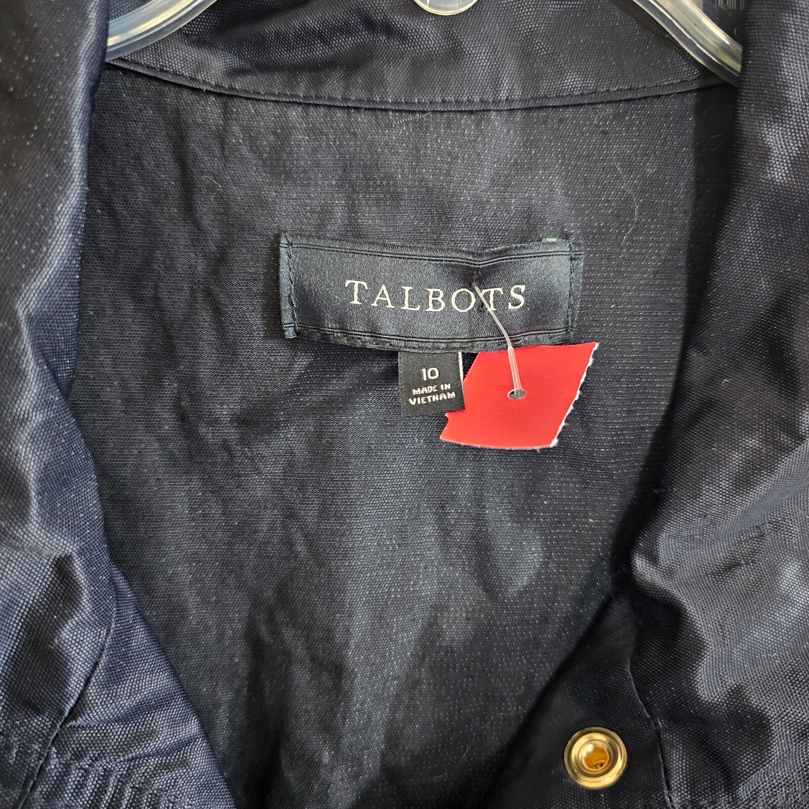 TALBOTS Black Lined Zip Front Rain Jacket~Size 10 - image 11