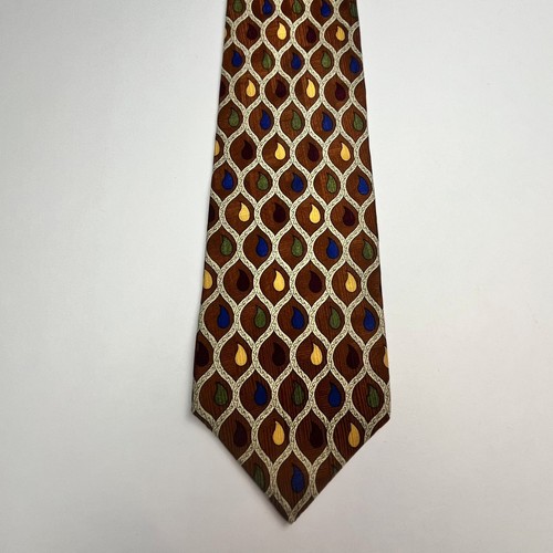 Jos A Bank Corporate Collection Silk Tie Geometric Teardrop Multicolor Necktie - Picture 4 of 13