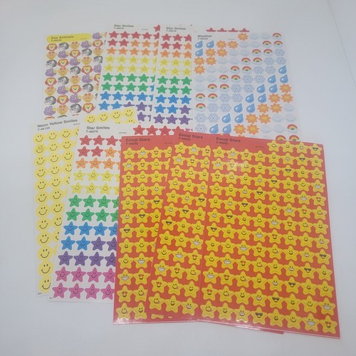 Trend Stickers Stars, Weather, Animal, Smiles 900 Sticker Lot