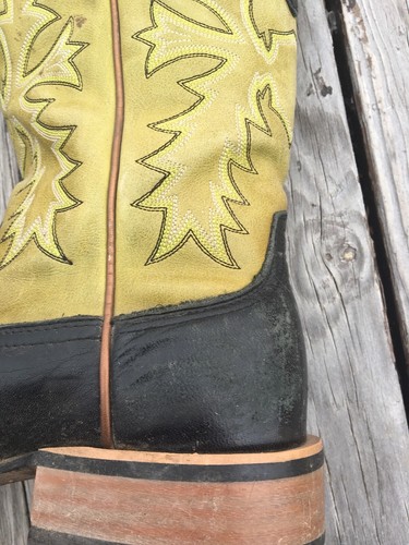 Ariat Sweetwater Black Green Leather Square Toe Cowboy Boots Size 7.5D 10008807 - Picture 7 of 18