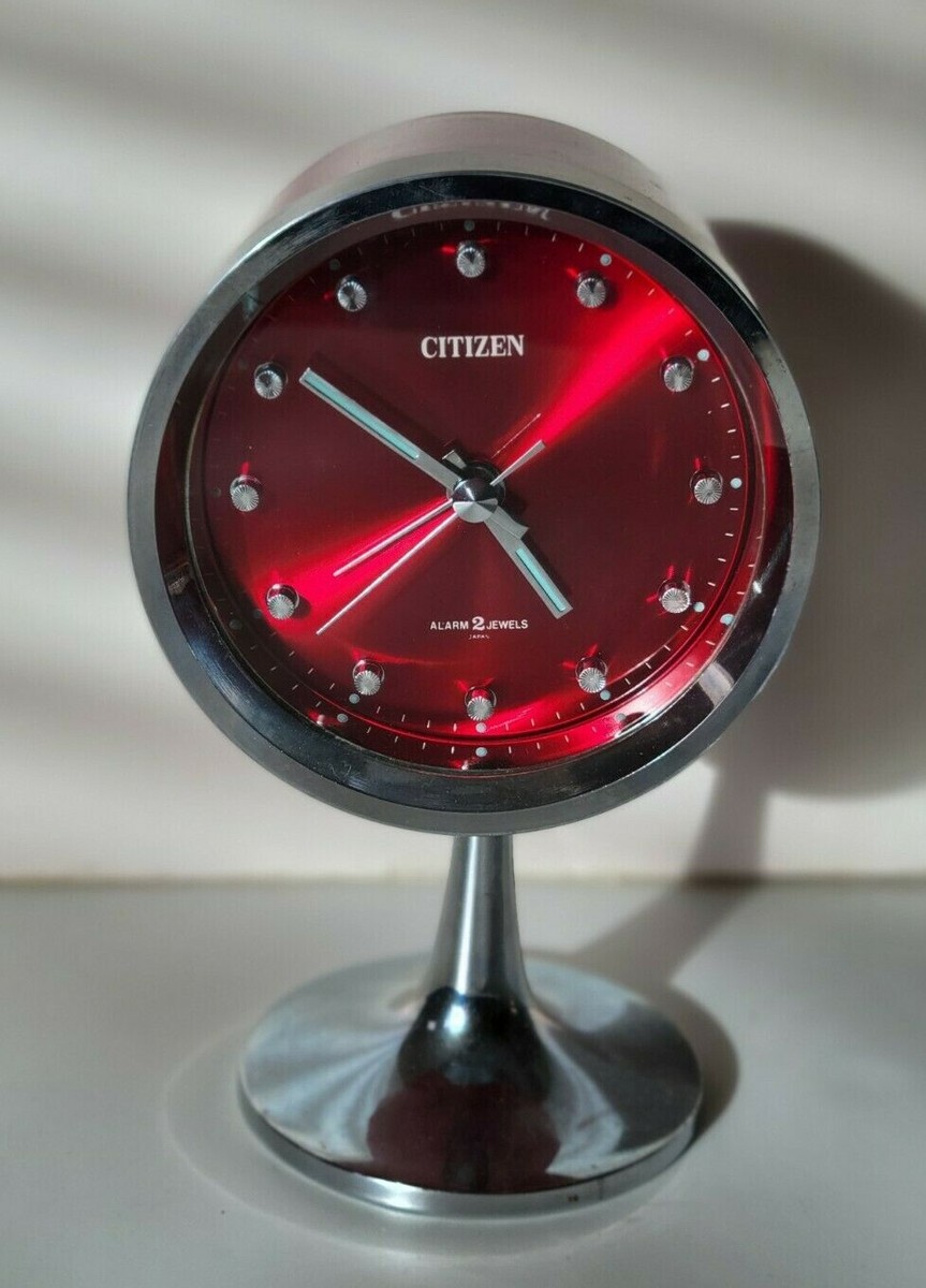 CITIZEN ALARM 2 JEWELS 70's vintage Spring type Clock Rare CITIZEN ALARM 2 JEWELS 70's vintage Spring type Clock Rare