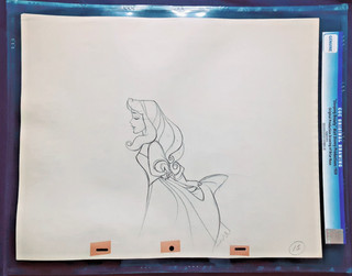 CGC Graded Disney Sleeping Beauty 1959 Original Production Drawing Briar Rose.
